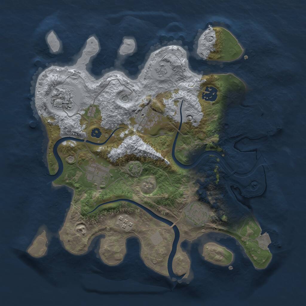 Rust Map: Procedural Map, Size: 3000, Seed: 9554597, 11 Monuments