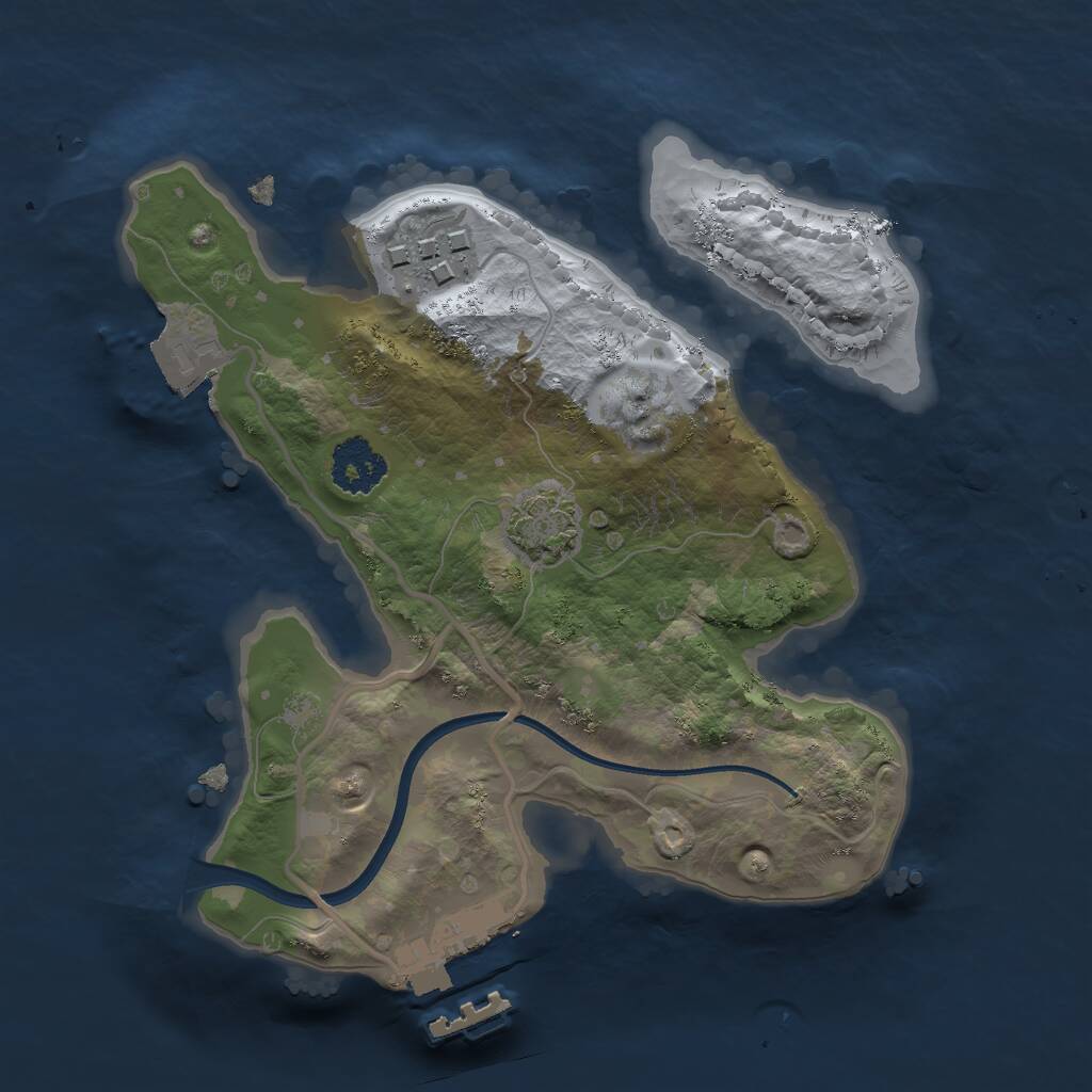 Rust Map: Procedural Map, Size: 2000, Seed: 187315037, 4 Monuments