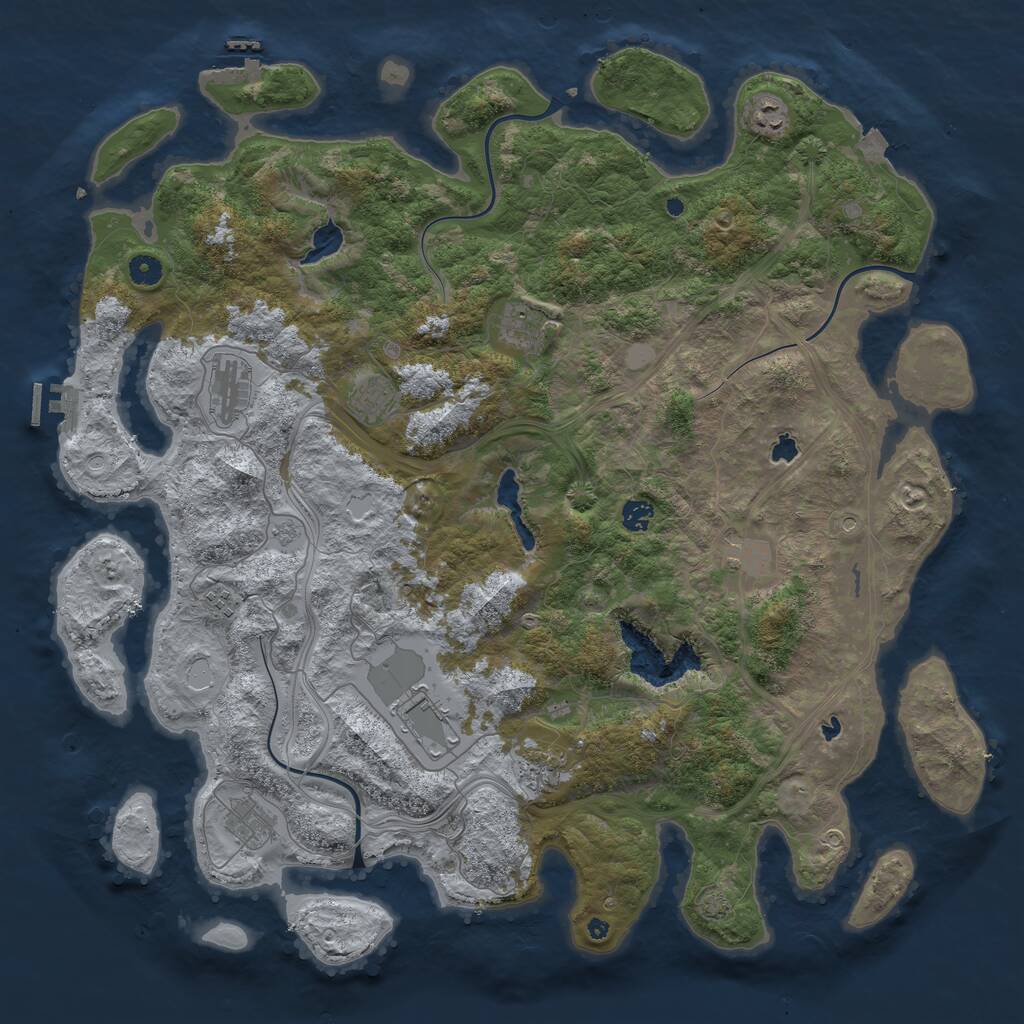 Rust Map: Procedural Map, Size: 4800, Seed: 1335142071, 16 Monuments