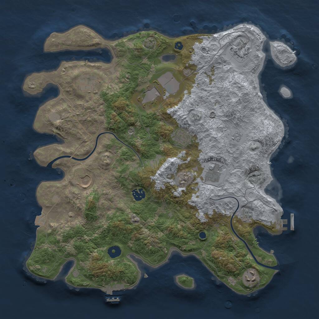 Rust Map: Procedural Map, Size: 3800, Seed: 5819, 15 Monuments