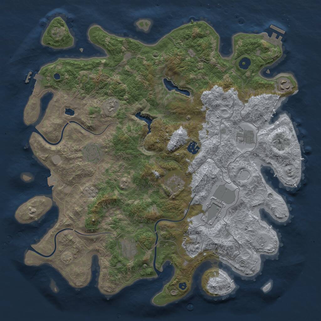 Rust Map: Procedural Map, Size: 4100, Seed: 91369110, 15 Monuments