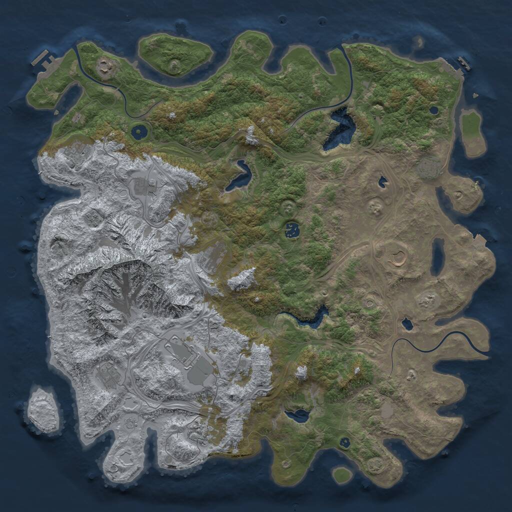 Rust Map: Procedural Map, Size: 5000, Seed: 86747, 17 Monuments