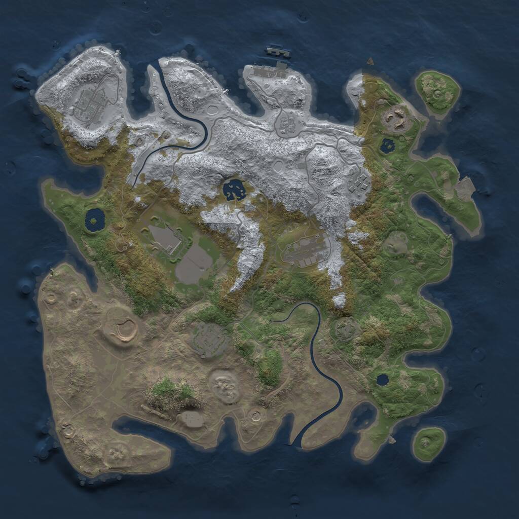 Rust Map: Procedural Map, Size: 3500, Seed: 88971706, 13 Monuments