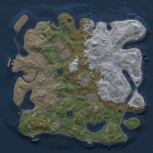 Thumbnail Rust Map: Procedural Map, Size: 3750, Seed: 1788695776, 16 Monuments