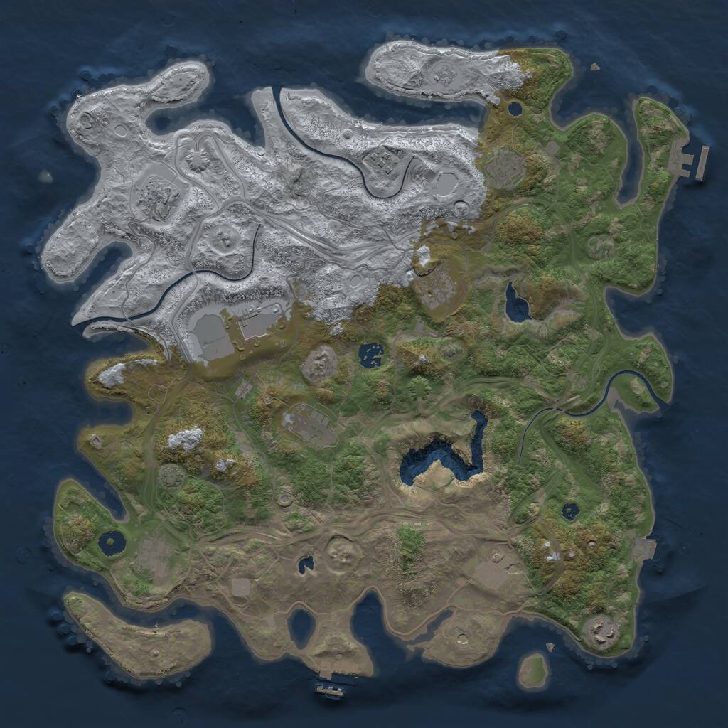 Rust Map: Procedural Map, Size: 4250, Seed: 2004313041, 16 Monuments