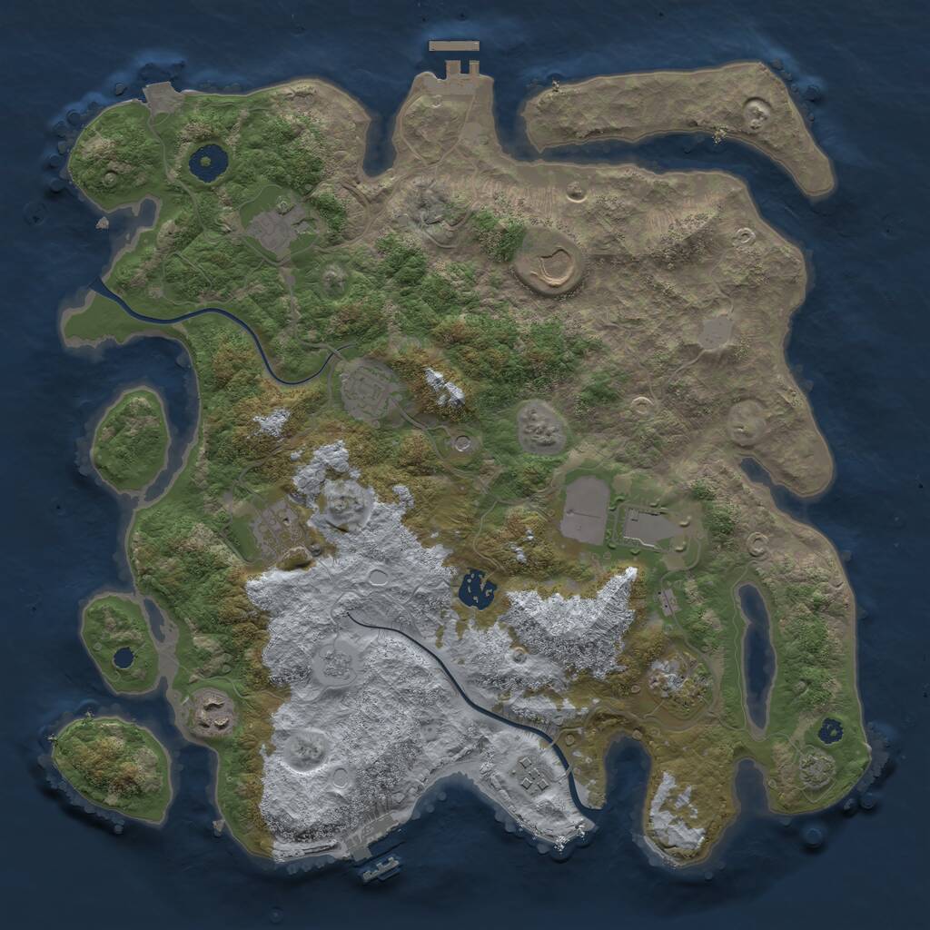Rust Map: Procedural Map, Size: 3750, Seed: 135616, 15 Monuments