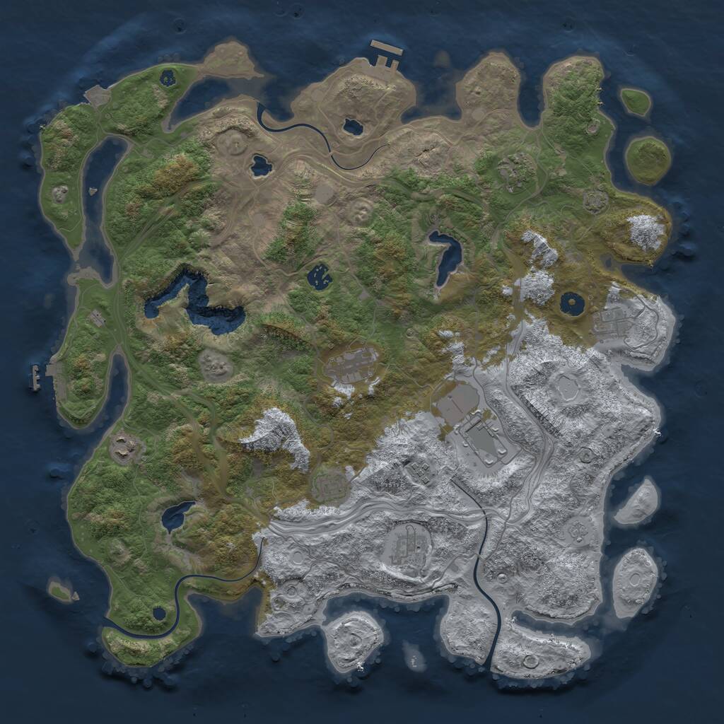 Rust Map: Procedural Map, Size: 4500, Seed: 1700051068, 15 Monuments