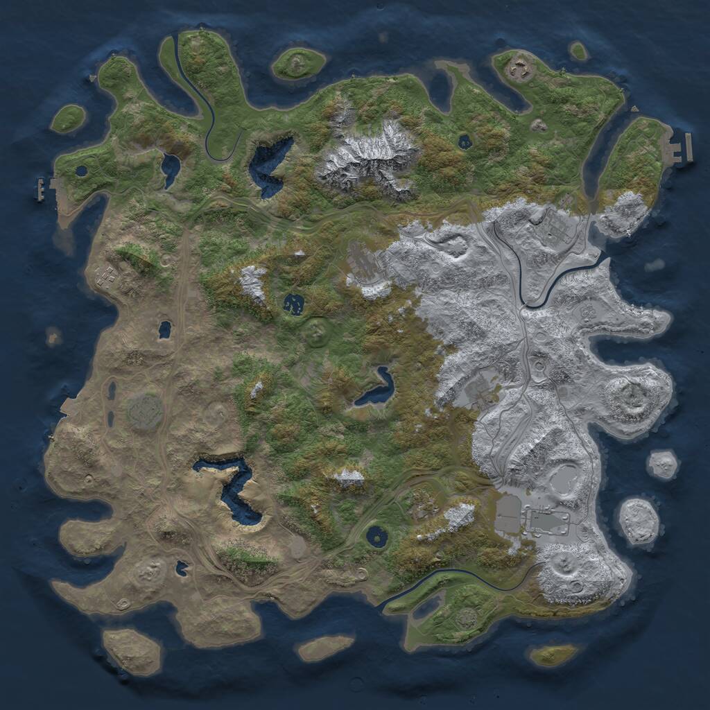 Rust Map: Procedural Map, Size: 5000, Seed: 273024811, 15 Monuments