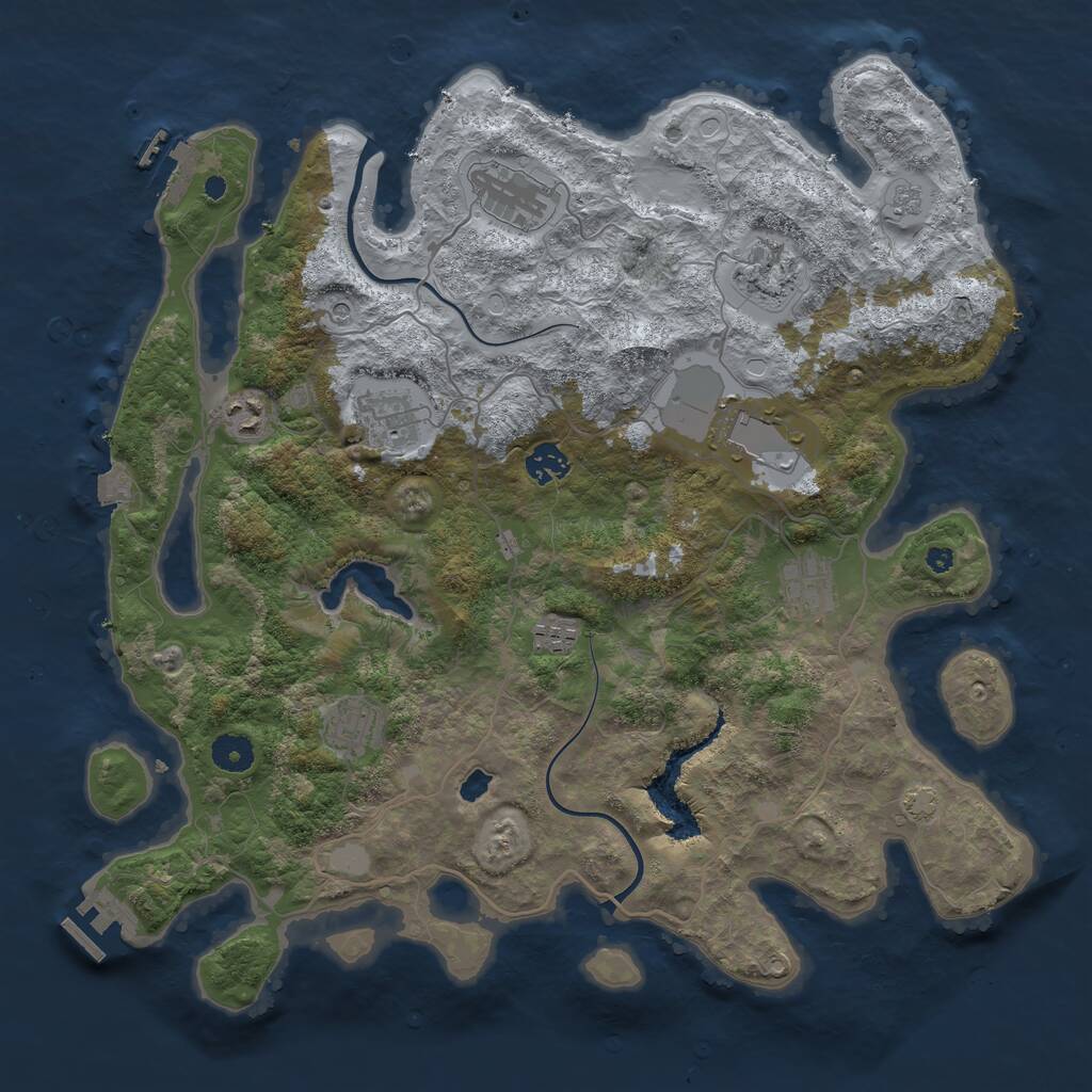 Rust Map: Procedural Map, Size: 4000, Seed: 245489530, 15 Monuments