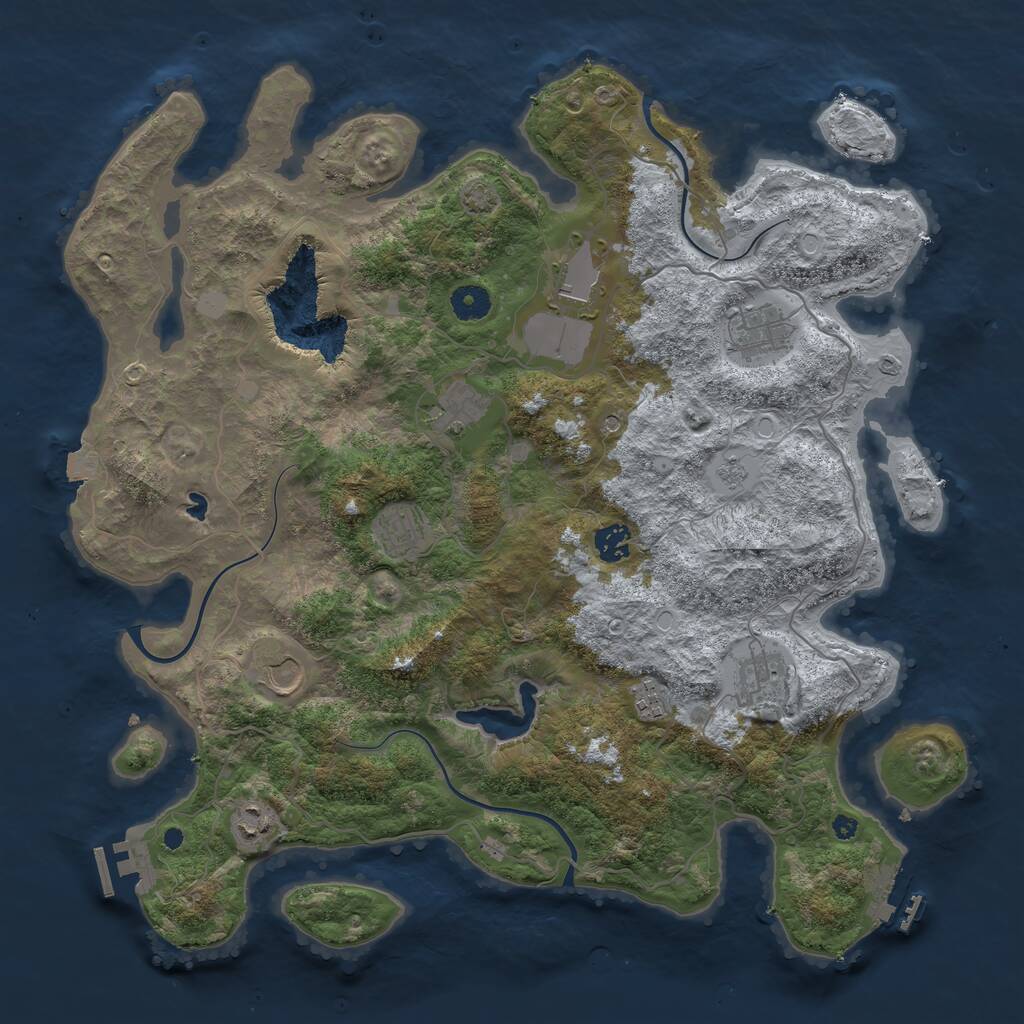 Rust Map: Procedural Map, Size: 4100, Seed: 1102456888, 15 Monuments