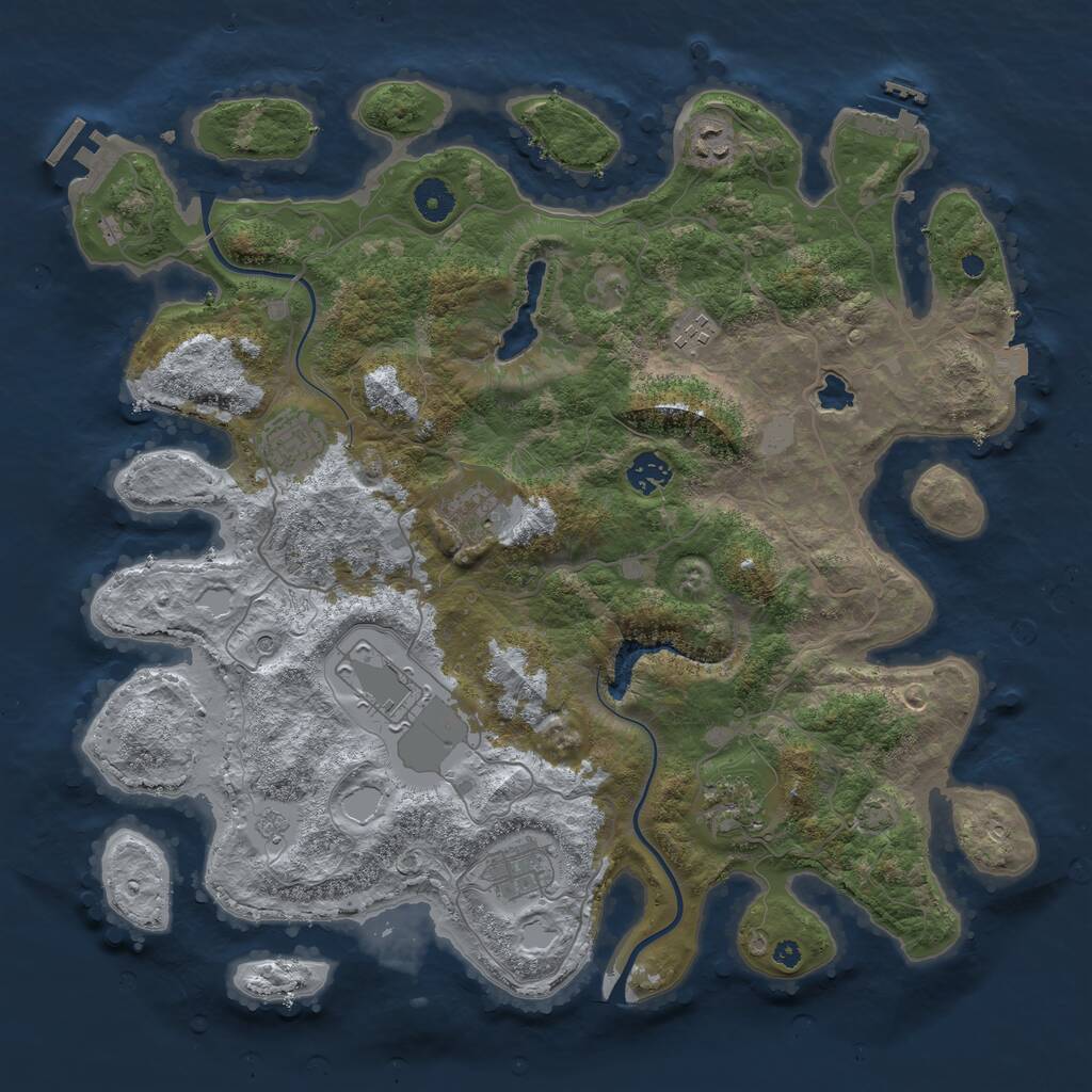 Rust Map: Procedural Map, Size: 4000, Seed: 1565104637, 14 Monuments