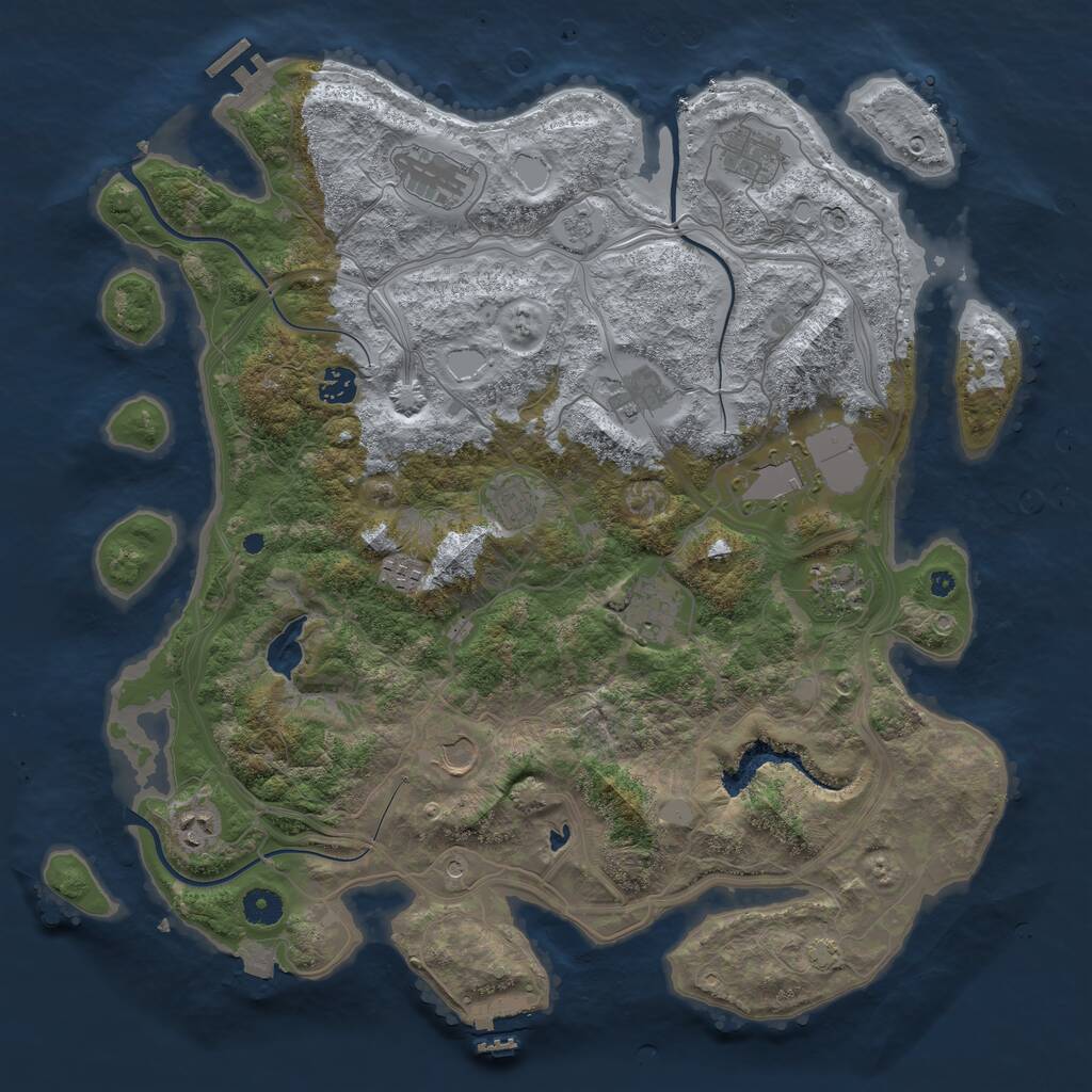 Rust Map: Procedural Map, Size: 4250, Seed: 1504523105, 17 Monuments