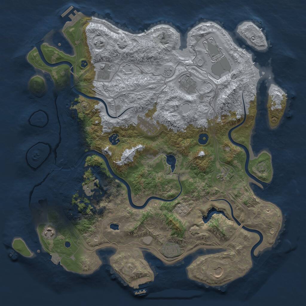Rust Map: Procedural Map, Size: 4250, Seed: 1504523105, 17 Monuments