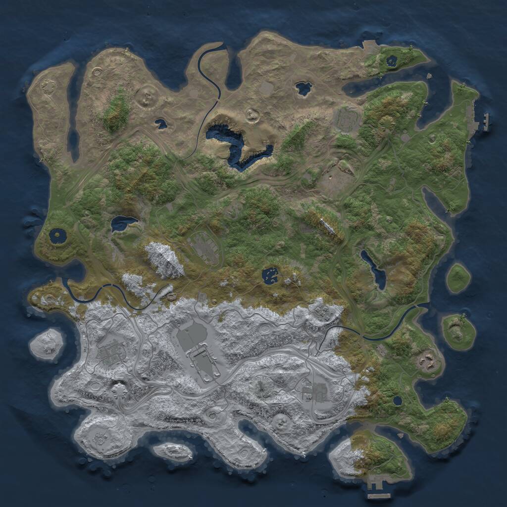 Rust Map: Procedural Map, Size: 4500, Seed: 118237825, 15 Monuments