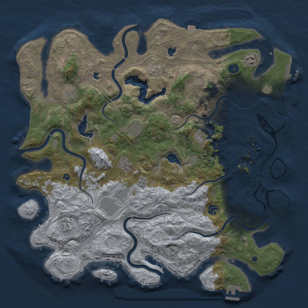 Rust Map: Procedural Map, Size: 4500, Seed: 118237825, 15 Monuments