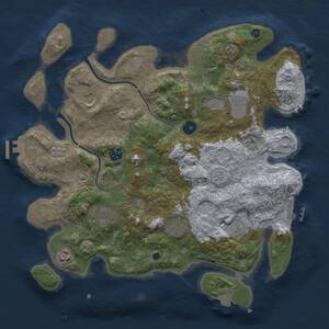 Thumbnail Rust Map: Procedural Map, Size: 3700, Seed: 608078994, 14 Monuments