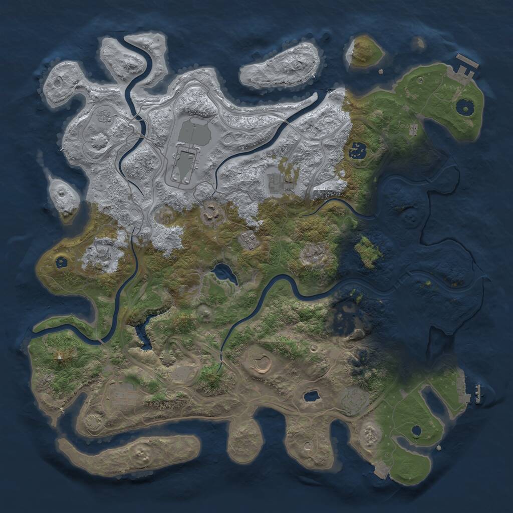 Rust Map: Procedural Map, Size: 4350, Seed: 48, 16 Monuments