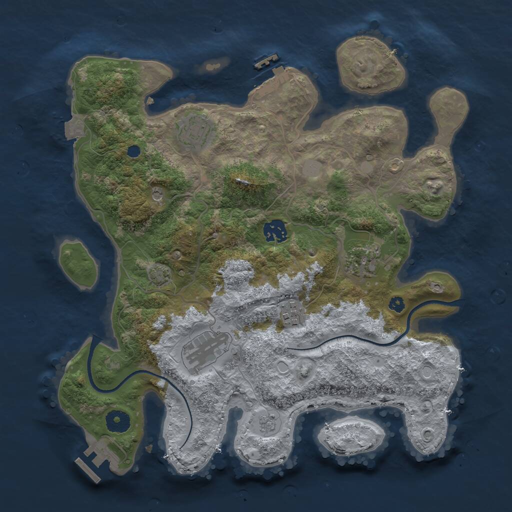 Rust Map: Procedural Map, Size: 3250, Seed: 15849281, 11 Monuments