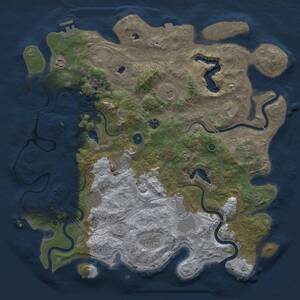 Thumbnail Rust Map: Procedural Map, Size: 4500, Seed: 2105248102, 16 Monuments