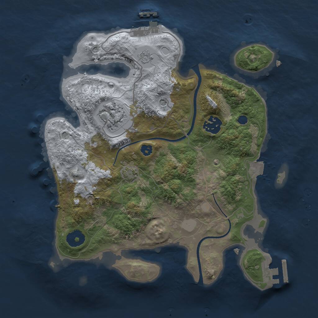 Rust Map: Procedural Map, Size: 2750, Seed: 1298880450, 8 Monuments