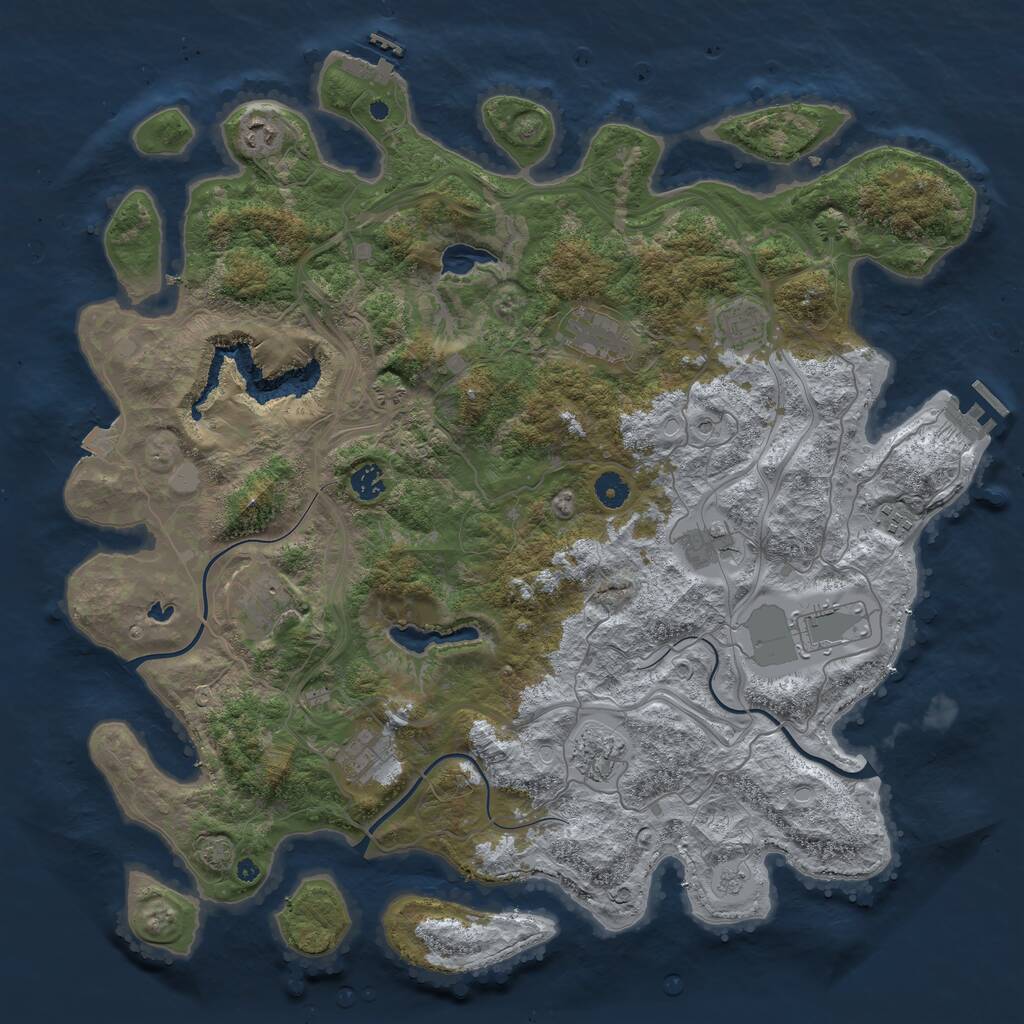 Rust Map: Procedural Map, Size: 4500, Seed: 66669420, 16 Monuments
