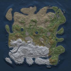 Thumbnail Rust Map: Procedural Map, Size: 3650, Seed: 96279305, 15 Monuments