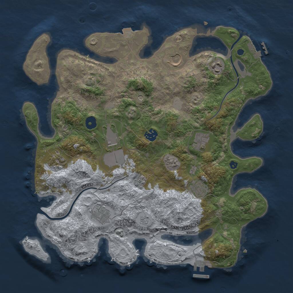 Rust Map: Procedural Map, Size: 3650, Seed: 96279305, 15 Monuments