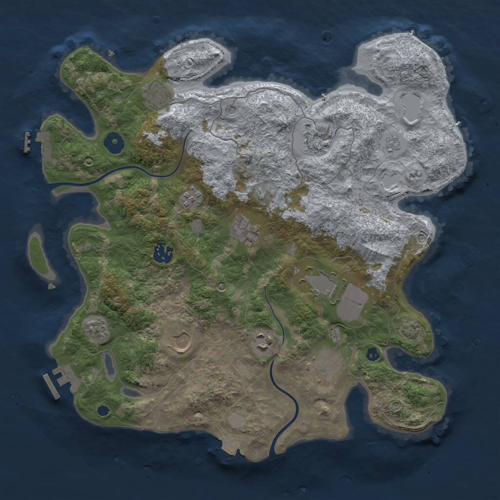 Rust Map: Procedural Map, Size: 3700, Seed: 287943915, 15 Monuments