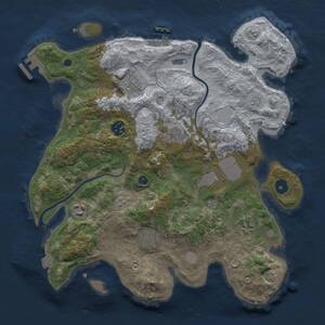 Thumbnail Rust Map: Procedural Map, Size: 3500, Seed: 1729530468, 14 Monuments