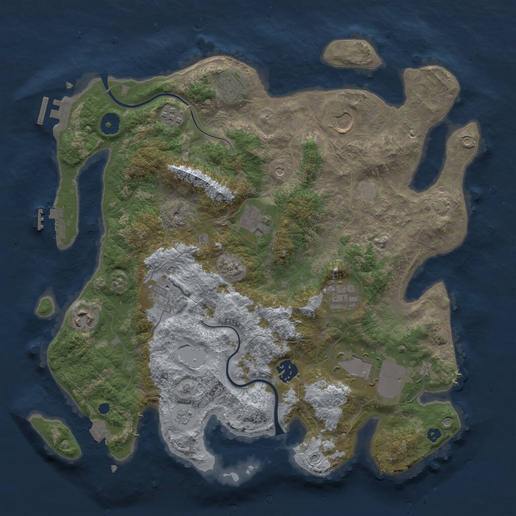 Rust Map: Procedural Map, Size: 3750, Seed: 301804329, 15 Monuments