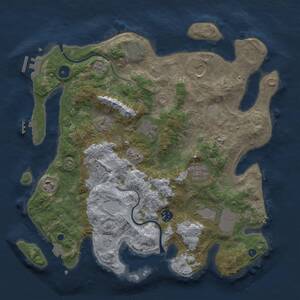 Thumbnail Rust Map: Procedural Map, Size: 3750, Seed: 301804329, 15 Monuments