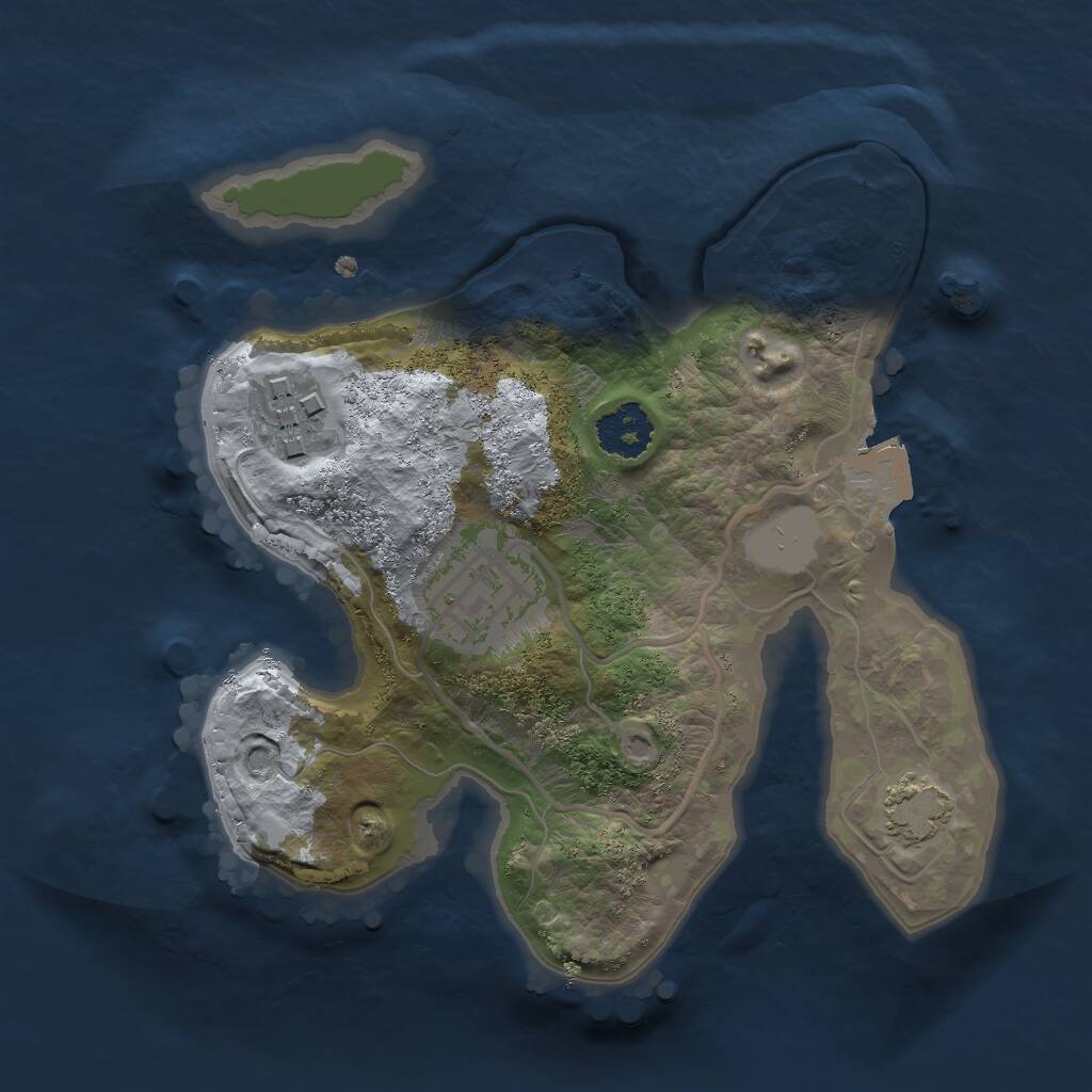 Rust Map: Procedural Map, Size: 2000, Seed: 817, 4 Monuments