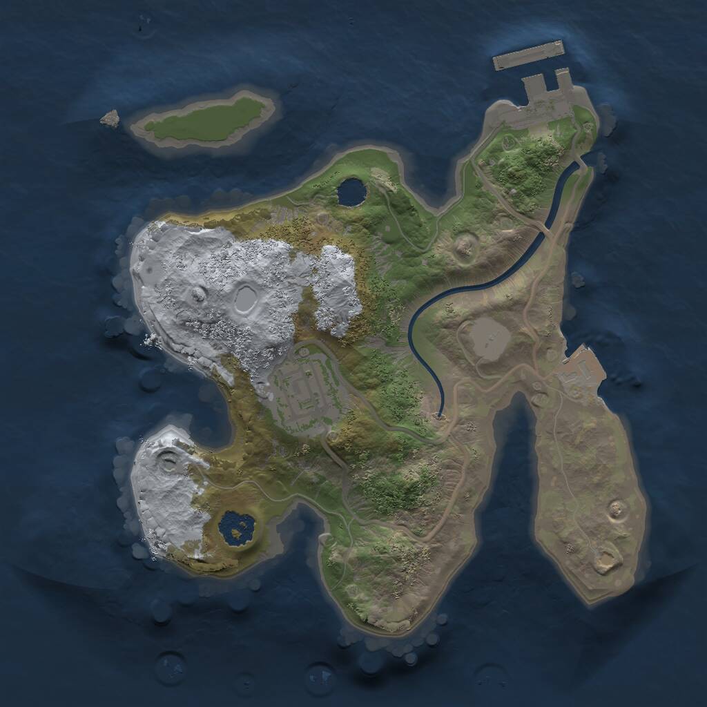 Rust Map: Procedural Map, Size: 2000, Seed: 817, 3 Monuments