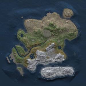 Thumbnail Rust Map: Procedural Map, Size: 2500, Seed: 2100482871, 6 Monuments