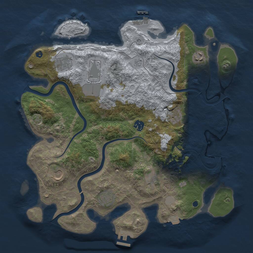 Rust Map: Procedural Map, Size: 3700, Seed: 149242034, 15 Monuments