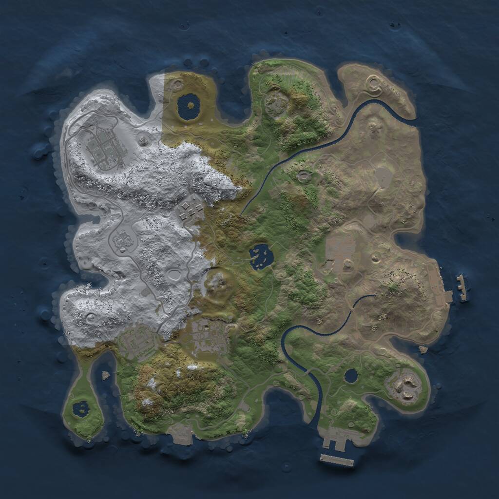 Rust Map: Procedural Map, Size: 3000, Seed: 371080854, 12 Monuments