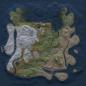 Thumbnail Rust Map: Procedural Map, Size: 3500, Seed: 1492718538, 14 Monuments