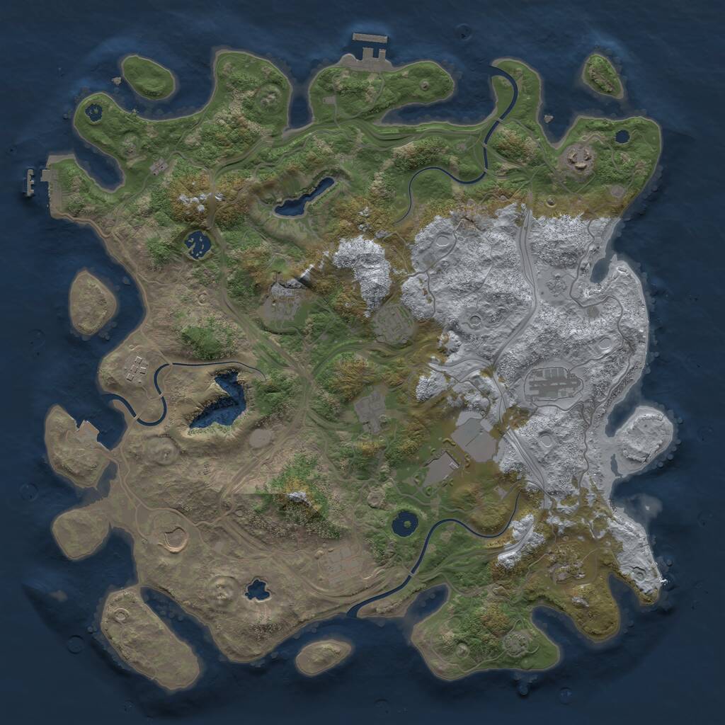 Rust Map: Procedural Map, Size: 4250, Seed: 5740, 17 Monuments