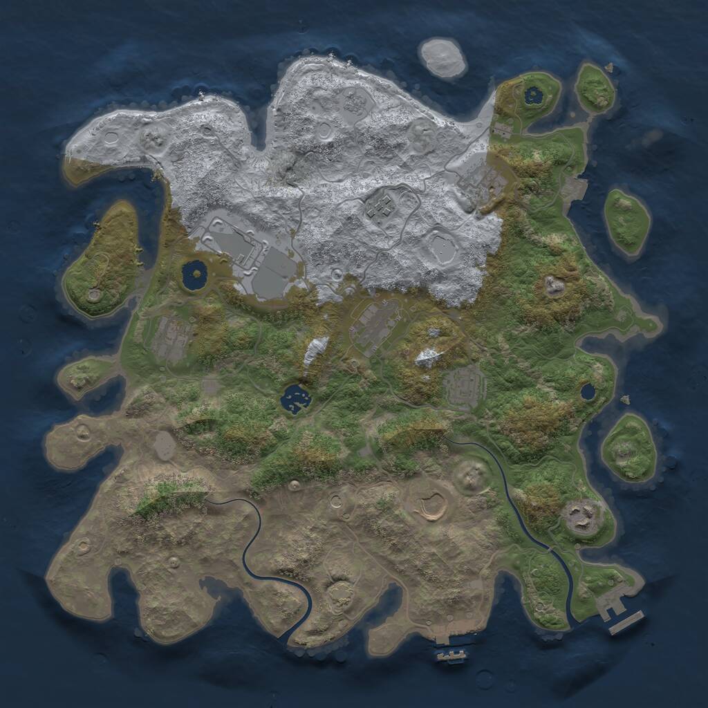 Rust Map: Procedural Map, Size: 3800, Seed: 261288, 15 Monuments