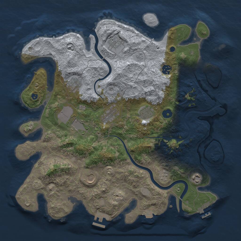 Rust Map: Procedural Map, Size: 3800, Seed: 261288, 15 Monuments