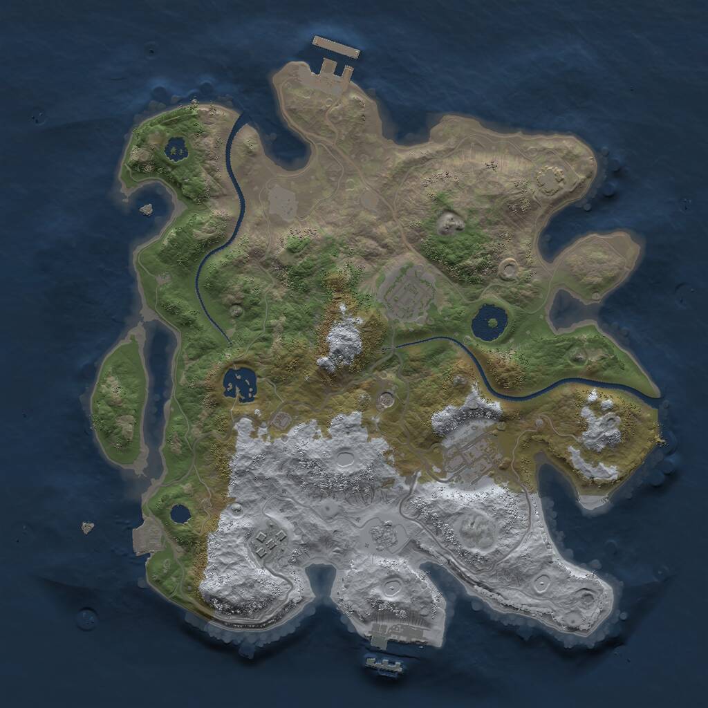 Rust Map: Procedural Map, Size: 3000, Seed: 1313528238, 10 Monuments