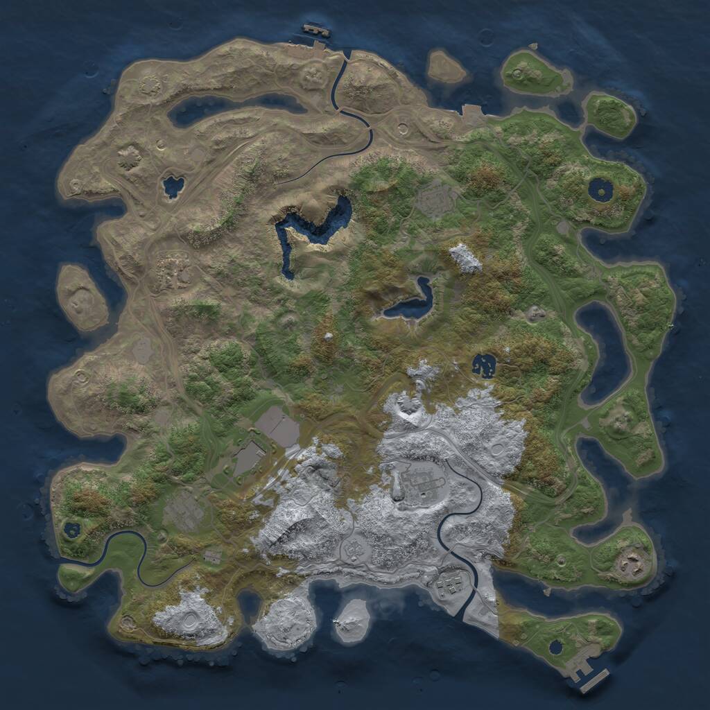 Rust Map: Procedural Map, Size: 4300, Seed: 1923582660, 14 Monuments