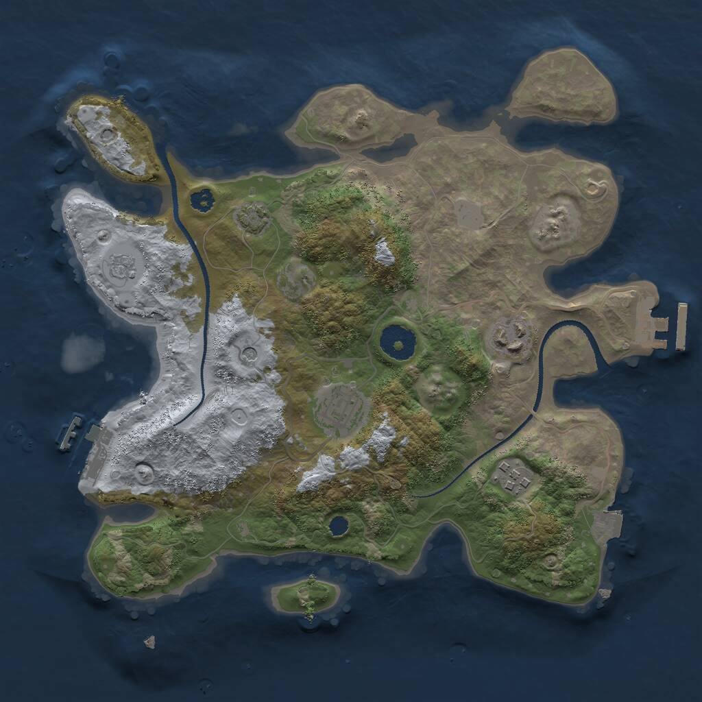 Rust Map: Procedural Map, Size: 3000, Seed: 958421913, 9 Monuments