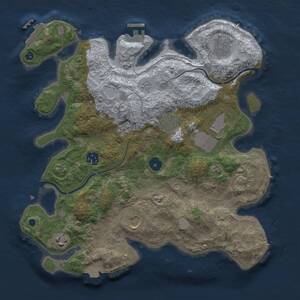 Thumbnail Rust Map: Procedural Map, Size: 3500, Seed: 1083036958, 14 Monuments
