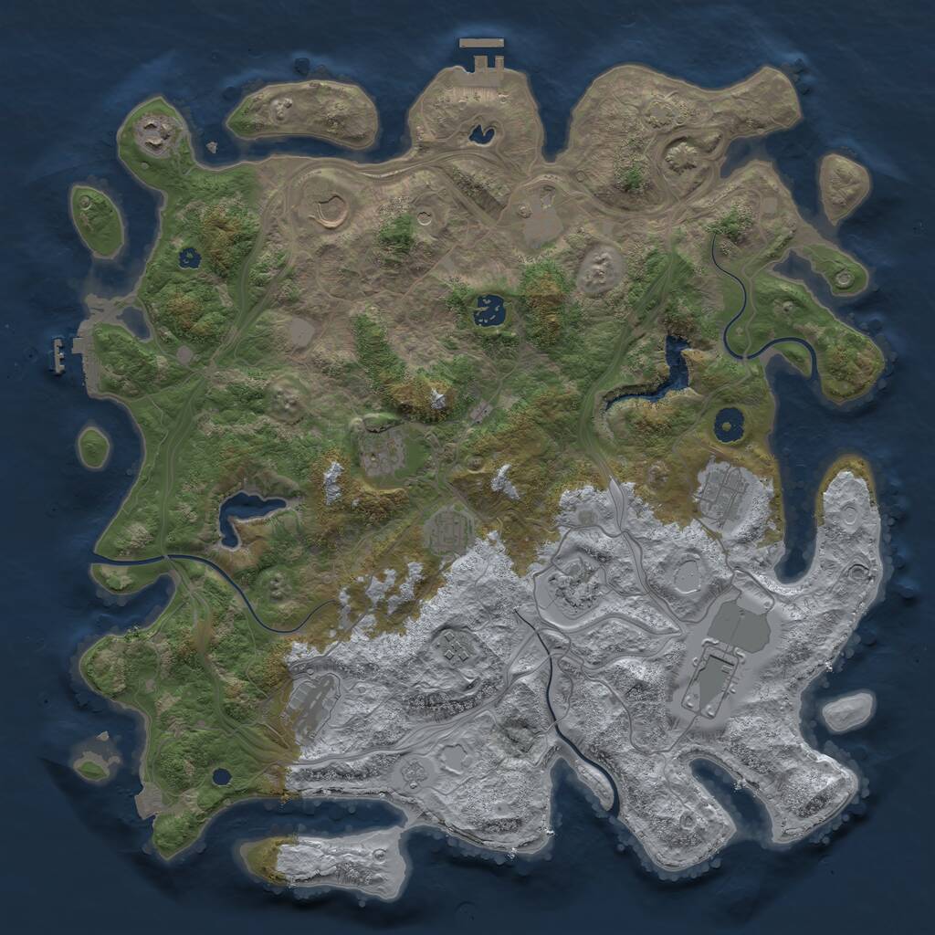 Rust Map: Procedural Map, Size: 4250, Seed: 76182574, 17 Monuments