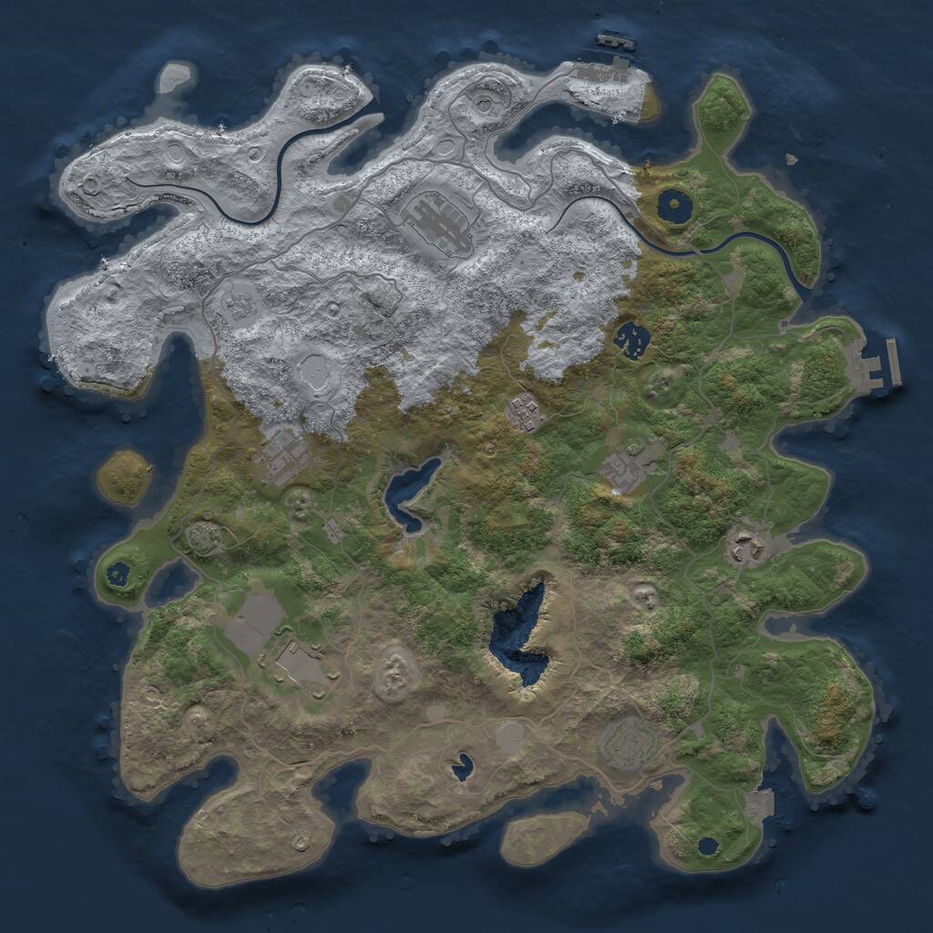 Rust Map: Procedural Map, Size: 4000, Seed: 327423696, 14 Monuments