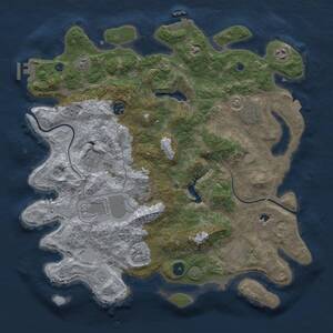 Thumbnail Rust Map: Procedural Map, Size: 4000, Seed: 145234, 14 Monuments