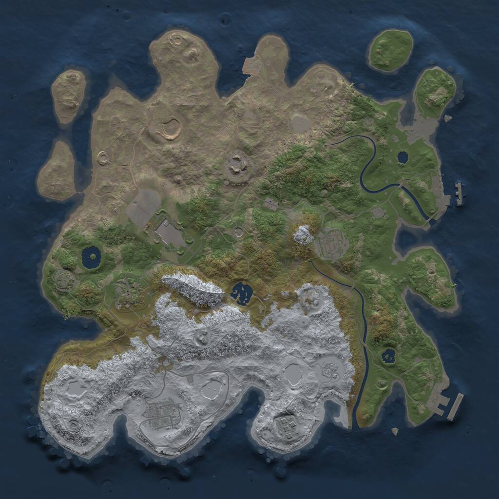 Rust Map: Procedural Map, Size: 3500, Seed: 1799534828, 14 Monuments