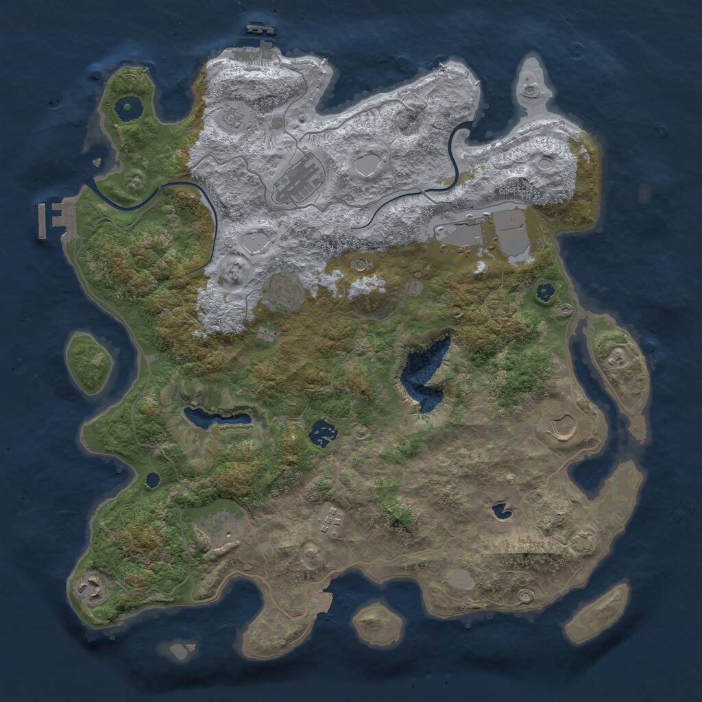Rust Map: Procedural Map, Size: 4000, Seed: 939, 14 Monuments