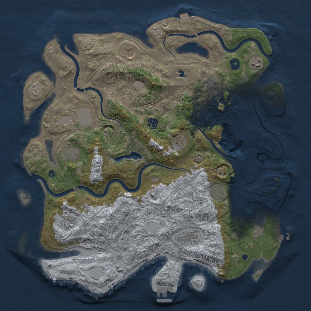 Rust Map: Procedural Map, Size: 4300, Seed: 5467808, 17 Monuments